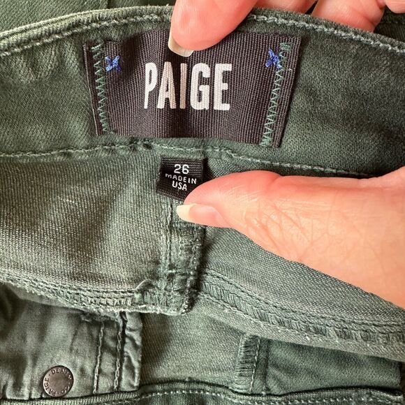 Paige Green Petite Verdugo Ankle Faded Little Pine Skinny Mid Rise Jean 26P - Picture 7 of 15